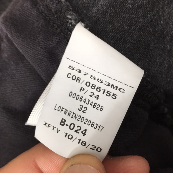 LOFT Curvy High Rise Straight Crop Jeans Womens 32/14 Black Cotton Denim Raw Hem - Picture 13 of 13